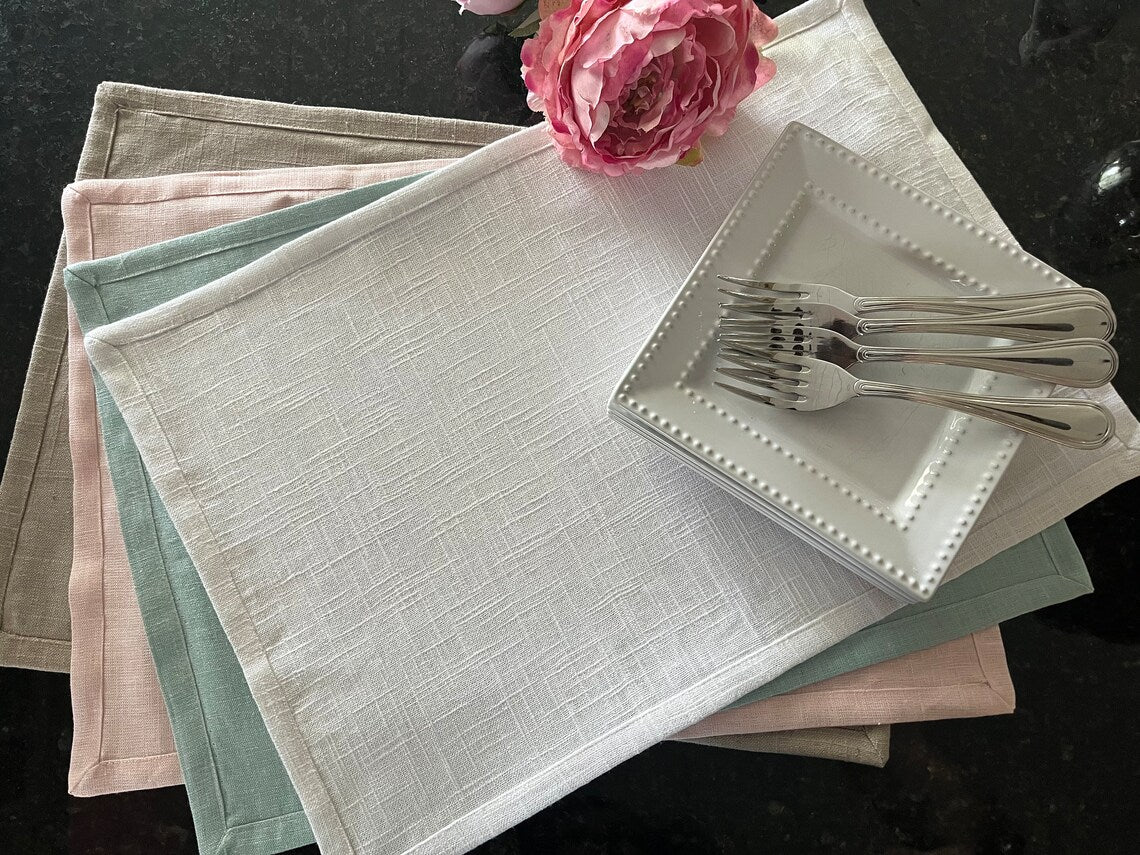 Pure Linen Placemat - Premium Linen - Your choice of colors - Custom Embroidered - Holiday Easter Passover