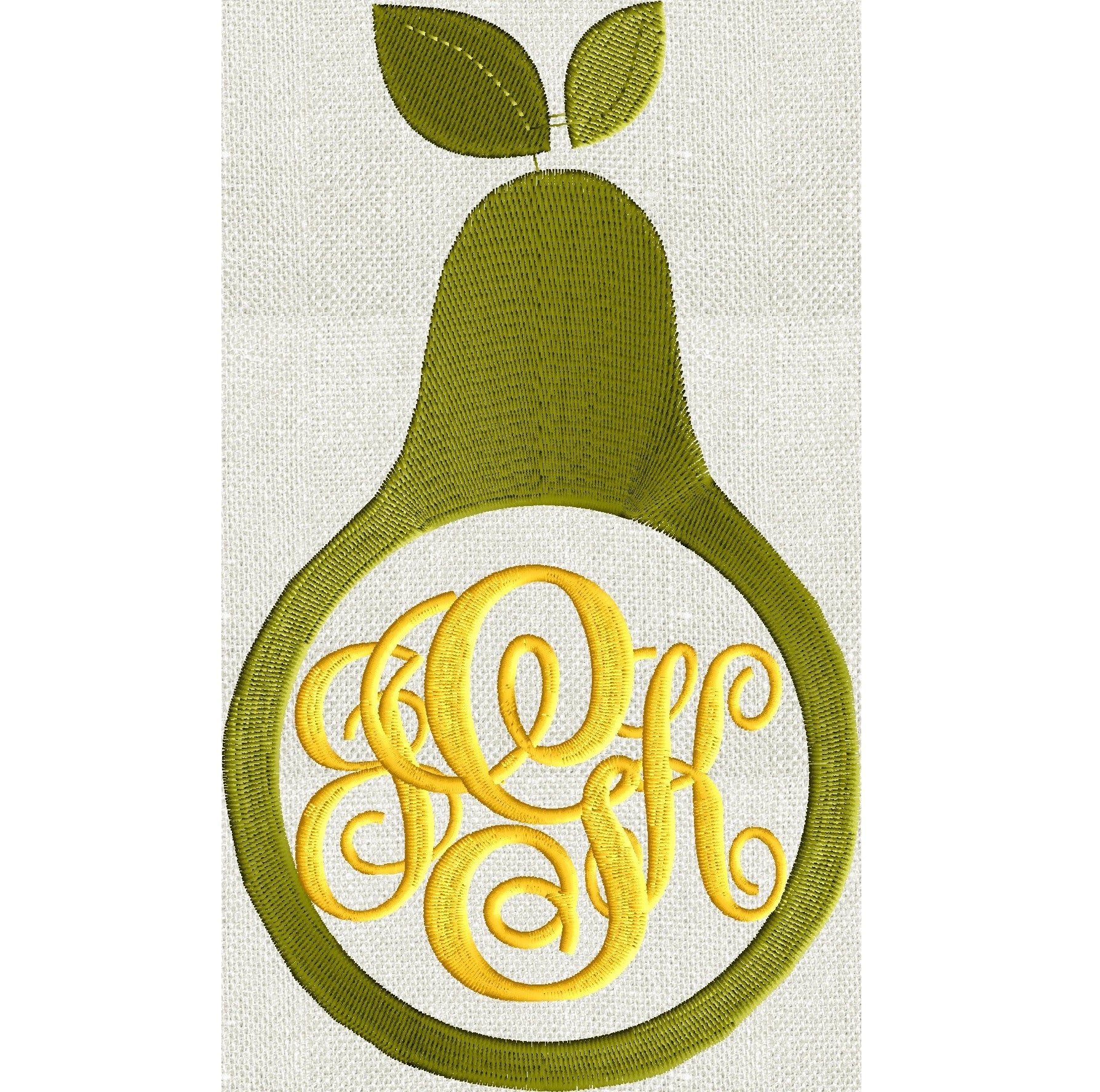Pear Frame Design - Fruit - EMBROIDERY DESIGN FILE - Instant download - Dst Hus Jef Pes Exp formats