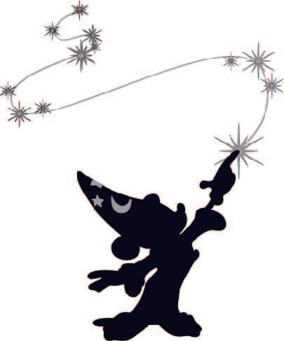 Sorcerer Mickey Silhouette Embroidery Design -Font not included- EMBROIDERY DESIGN FILE - Instant download - Dst Jef Pes VP3 Exp formats