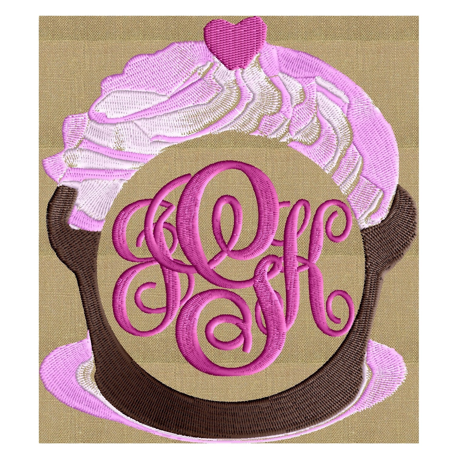 Cupcake Frame Design - Food - EMBROIDERY DESIGN FILE - Instant download - Dst Hus Jef Pes Exp formats