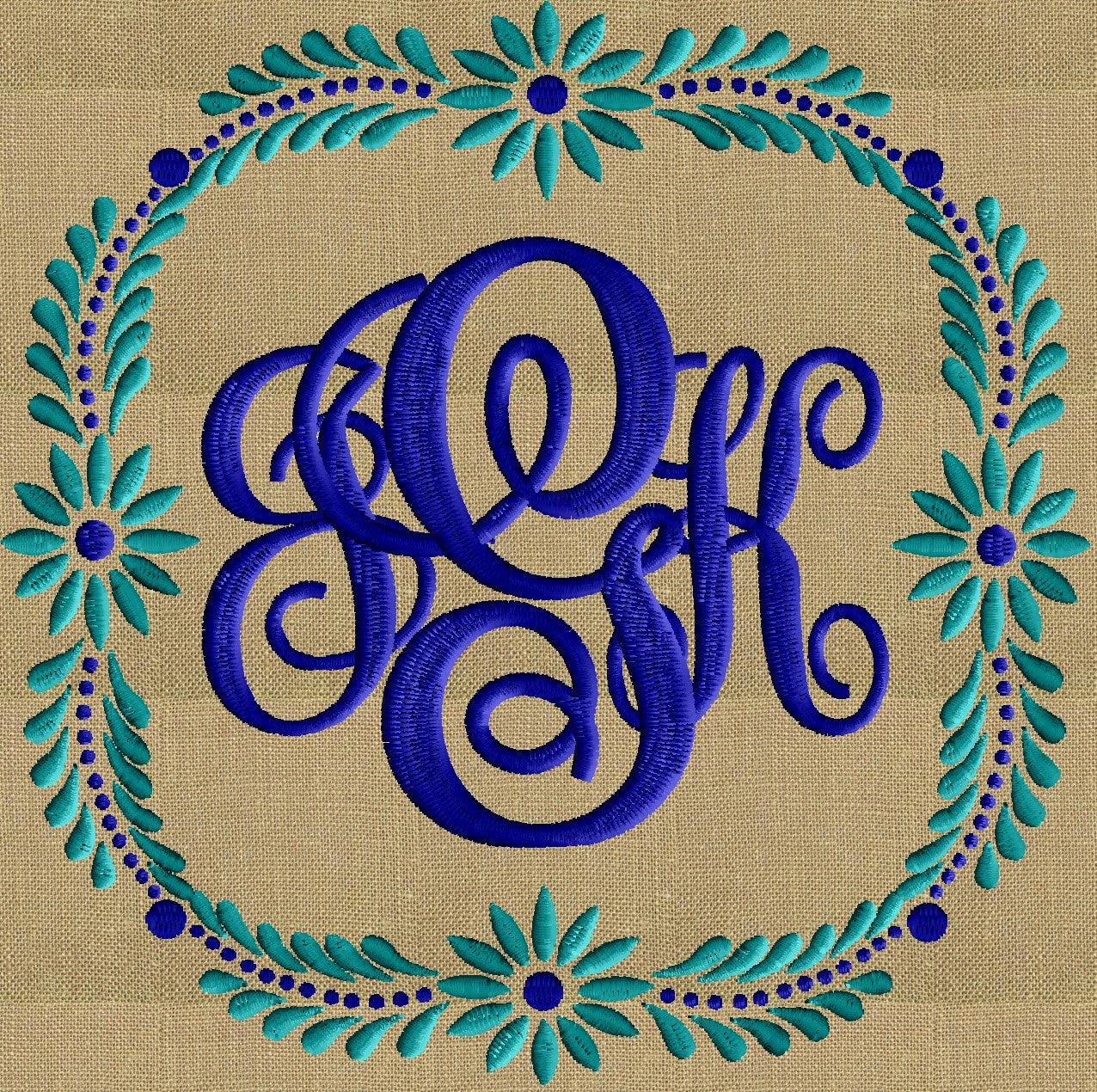 Daisy Dot Frame Design - EMBROIDERY DESIGN FILE - Instant download