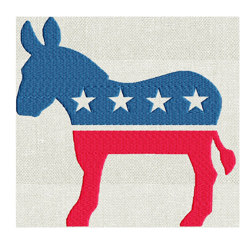Democrat Donkey Design - Politics - Embroidery DESIGN FILE