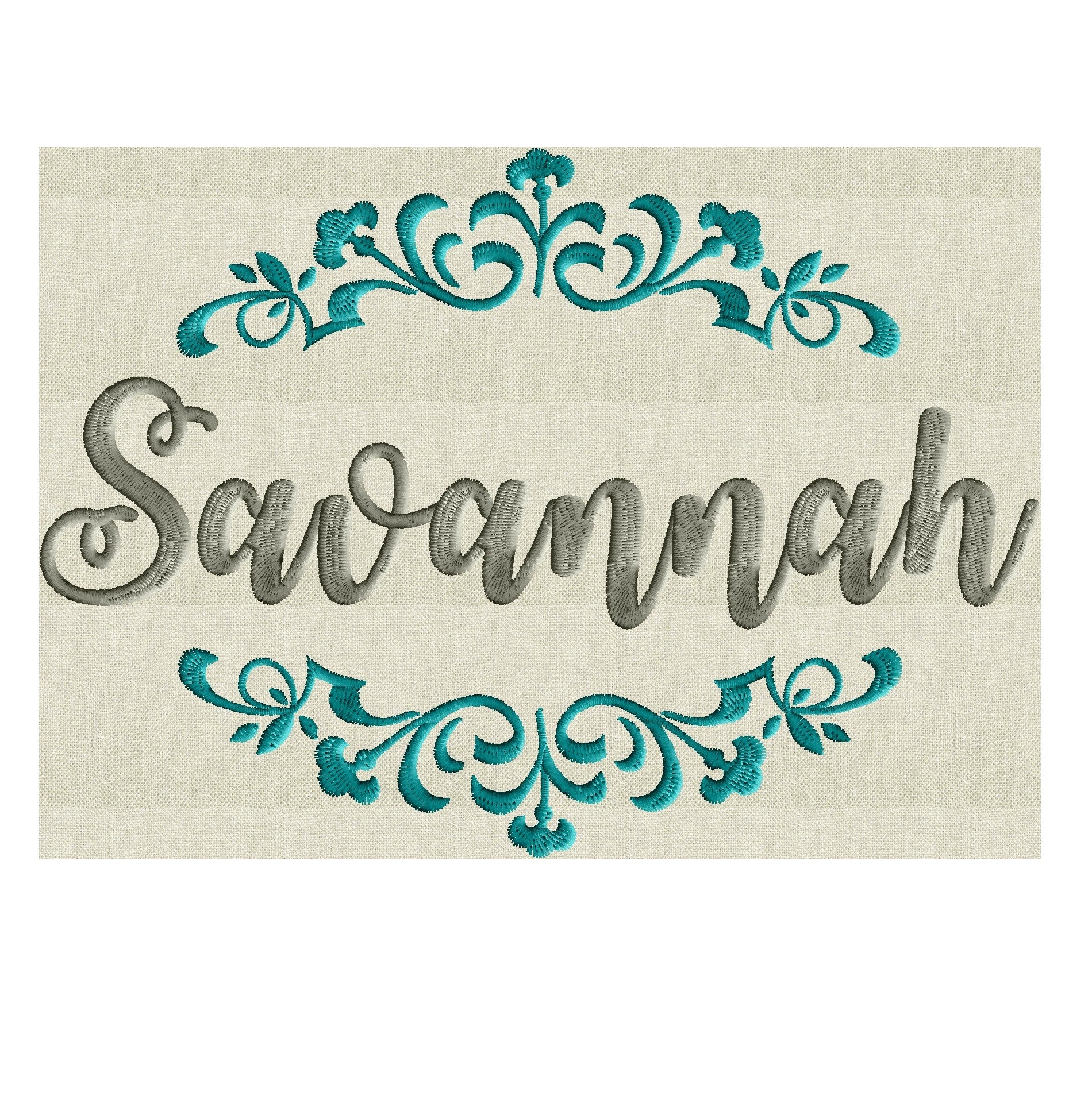 Fleur Frame Monogram Embroidery Design - Font not included - EMBROIDERY DESIGN FILE - Instant download - Exp Vp3 Dst Hus Jef Pes formats