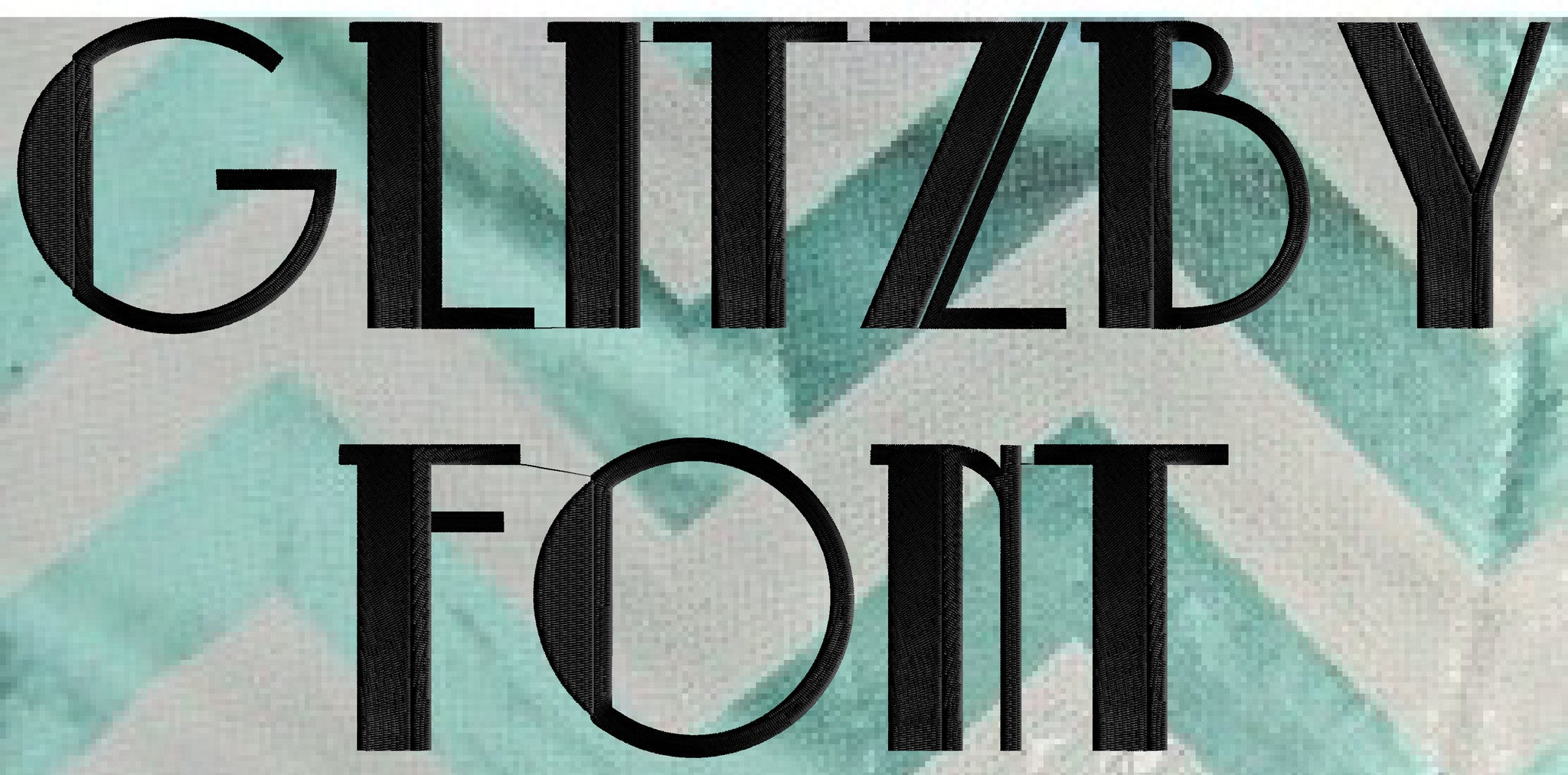 GLITZBY Monogram Font Embroidery design File - Retro Letters Numbers & Symbols -1.5