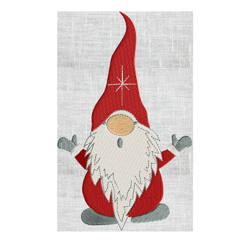 Jolly Gnome too w star on his Hat - retro EMBROIDERY DESIGN FILE Instant download Hus Exp Jef Vp3 Pes Dst 2 sizes 5x7 or 4x4 hoops 4 colors