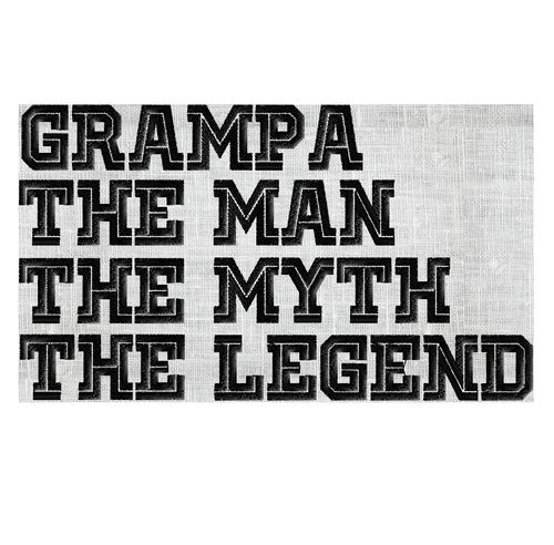 Grampa Man Myth Legend - barbecue apron quote - EMBROIDERY DESIGN file - Instant download Exp Jef Vp3 Pes Hus Dst 2 sizes 1 color