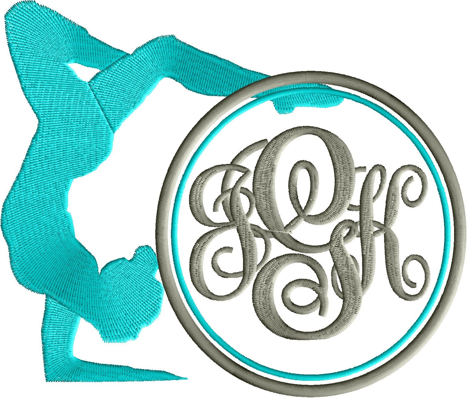 Gymnast Font Frame Monogram Embroidery Design - Font not included - LARGER FRAMES ONLY - Instant download - Dst Exp Vp3 Jef Pes format