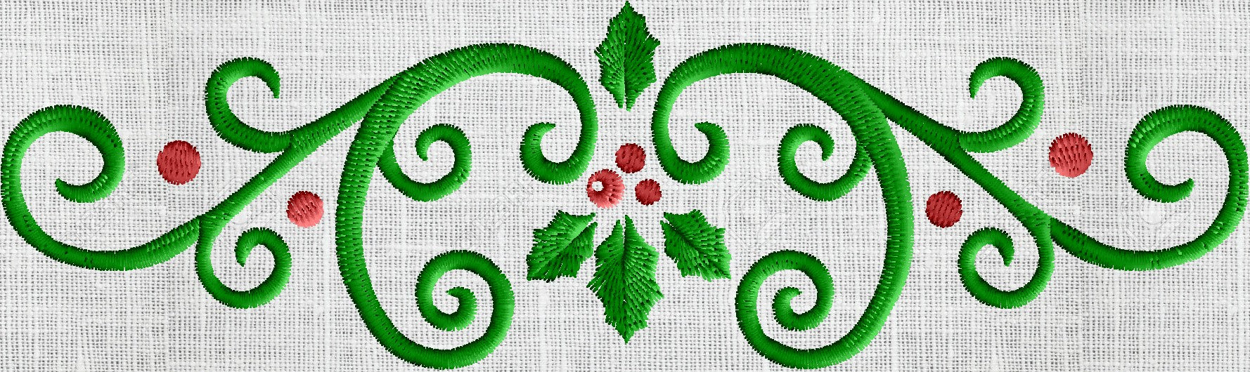 Holly Scroll Border Frame Monogram Embroidery Design EMBROIDERY DESIGN FILE - Instant download - Hus Vp3 Dst Exp Jef Pes formats - 2 sizes