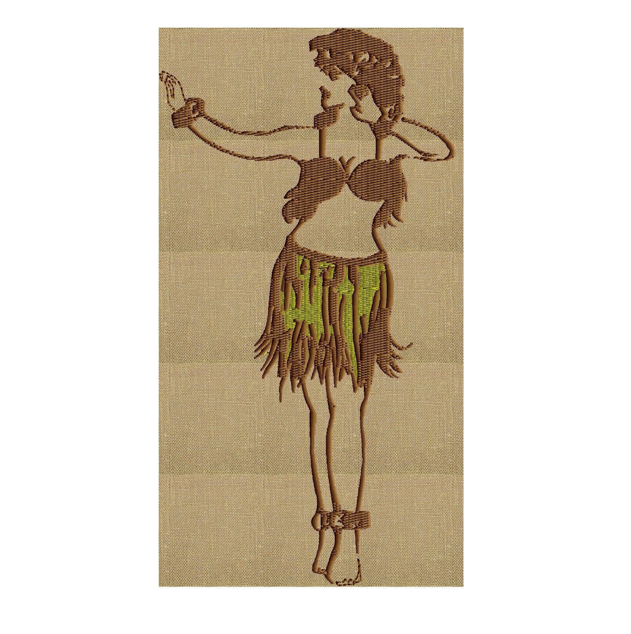 Hula Girl Hawaiian dancer Embroidery Design - fun stuff
