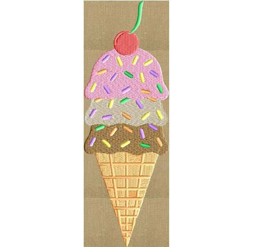 Ice Cream Cone - EMBROIDERY DESIGN FILE - Instant download