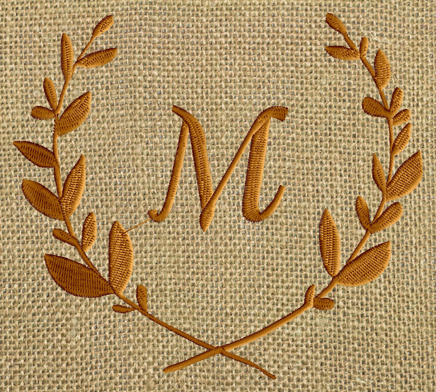 Font Frame Laurel Wreath Design - Welcome - Font not included - EMBROIDERY DESIGN FILE - Instant download - Dst Hus Jef Pes formats
