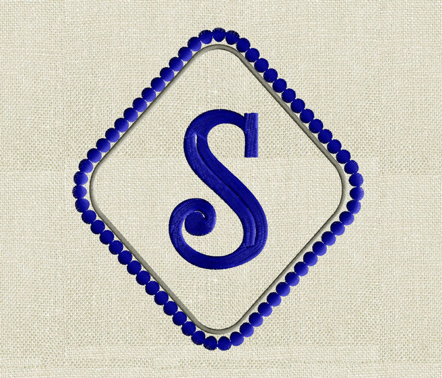 Diamond Dots Font Frame Monogram Embroidery Design - Font not included - EMBROIDERY DESIGN FILE - Instant download - Dst Hus Jef Pes formats