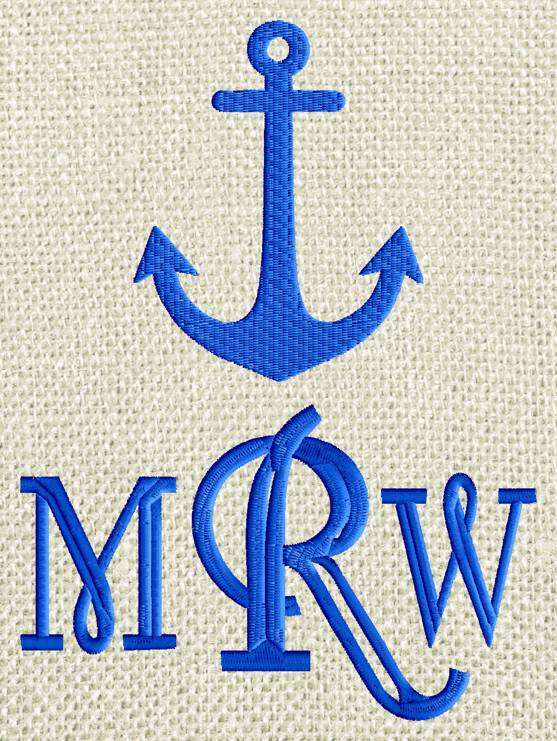 Nautical Anchor Embroidery Design - Font not included - EMBROIDERY DESIGN FILE - Instant download - 2 sizes - Dst Hus Jef Pes Vp3 Exp Xxx formats