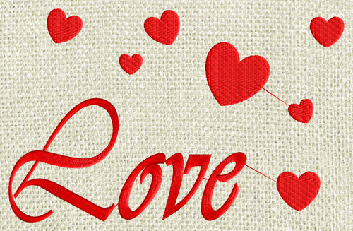 Love quote Scroll Heart Design - Welcome - Font not included - EMBROIDERY DESIGN FILE - Instant download - Dst Hus Jef Pes formats