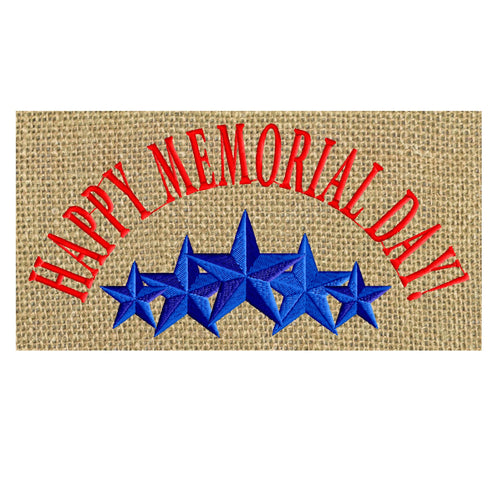 Memorial Day quote - 5 STARS Patriotic Design - 4th of July Welcome home - Embroidery DESIGN FILE - Instant download - Dst Jef Pes Exp Vp3 formats
