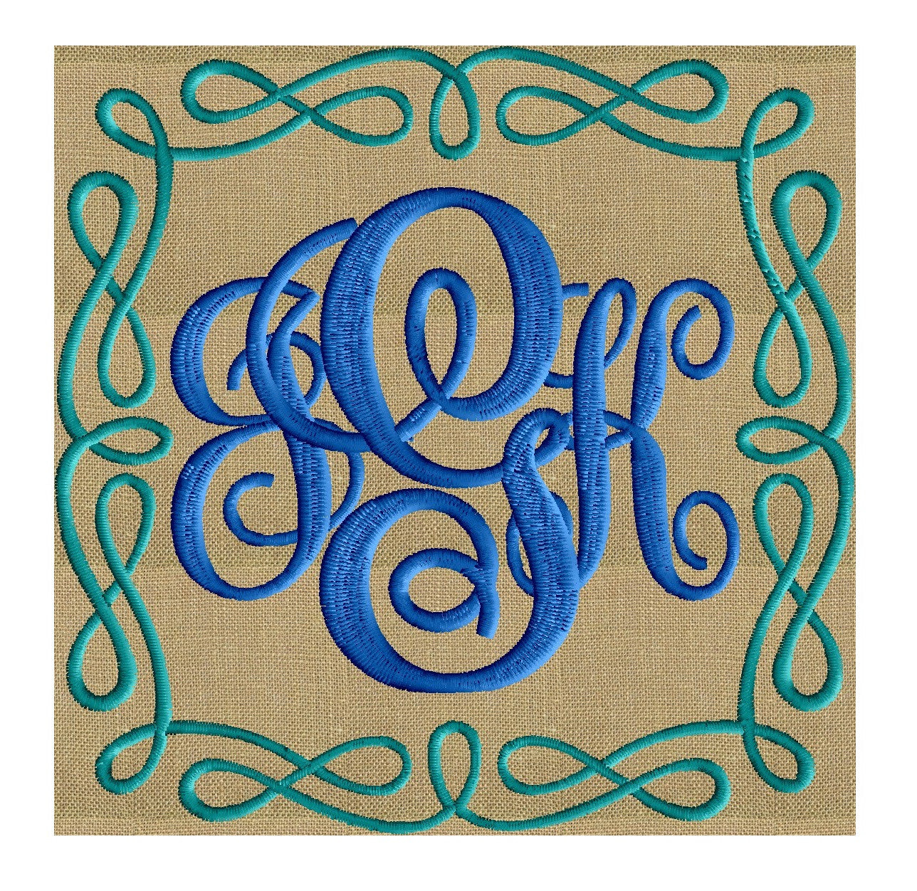Infinite Frame Monogram -Font not included - EMBROIDERY DESIGN - Instant download