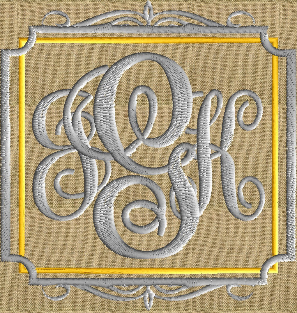 Leonardo Frame Design - scroll square - EMBROIDERY DESIGN FILE - Instant download - Dst Hus Jef Pes Exp formats