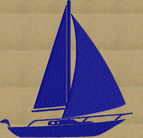 Retro Sailboat Yacht Design - Travel beach Sea Ocean theamed - EMBROIDERY DESIGN FILE - Instant download - Dst Hus Jef Pes Exp formats