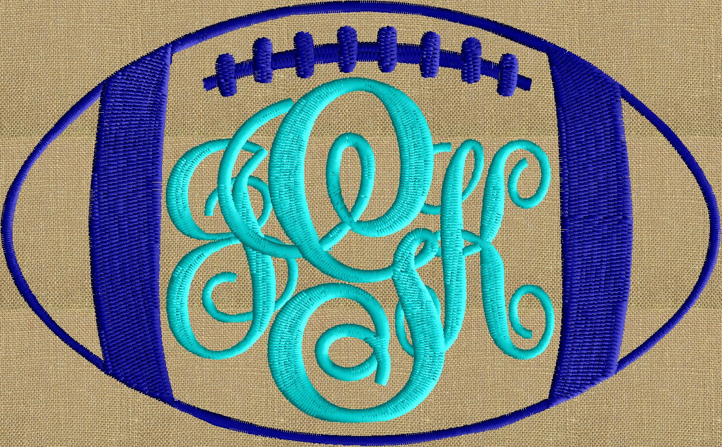 Football Font Frame Monogram Design -Font not included - EMBROIDERY DESIGN FILE - Instant download - Hus Dst Exp Jef Pes formats