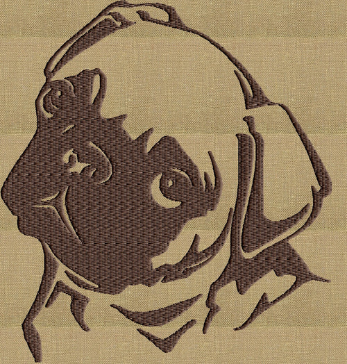 Pug dog puppy - Embroidery DESIGN FILE - Instant download animals