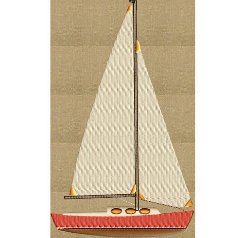 Vintage Sailboat Yacht Design - Travel beach Sea Ocean theamed - EMBROIDERY DESIGN FILE - Instant download - Dst Hus Jef Pes Exp formats