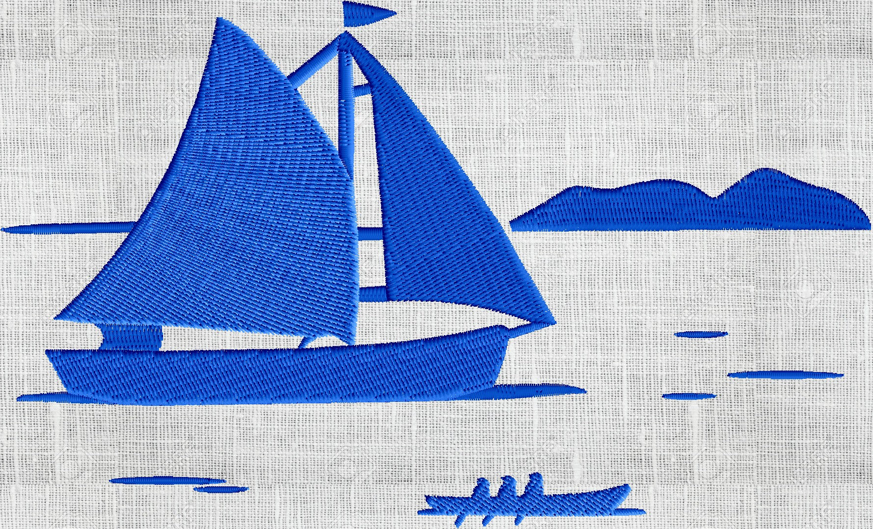 Sailboat Bay Yacht Design - Travel beach Sea Ocean theamed - EMBROIDERY DESIGN FILE - Instant download - Dst Hus Jef Pes Exp formats