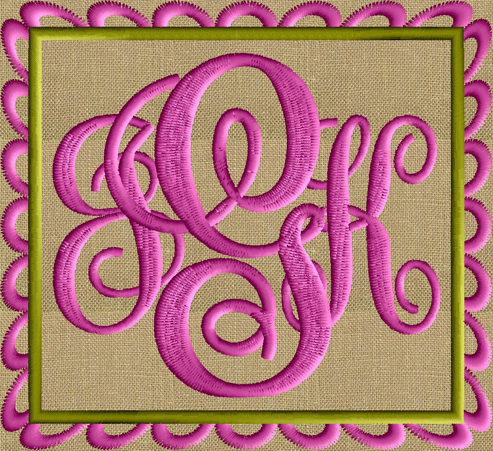 Scallop Square Frame Design - EMBROIDERY DESIGN FILE - Instant download - Dst Hus Jef Pes Exp formats