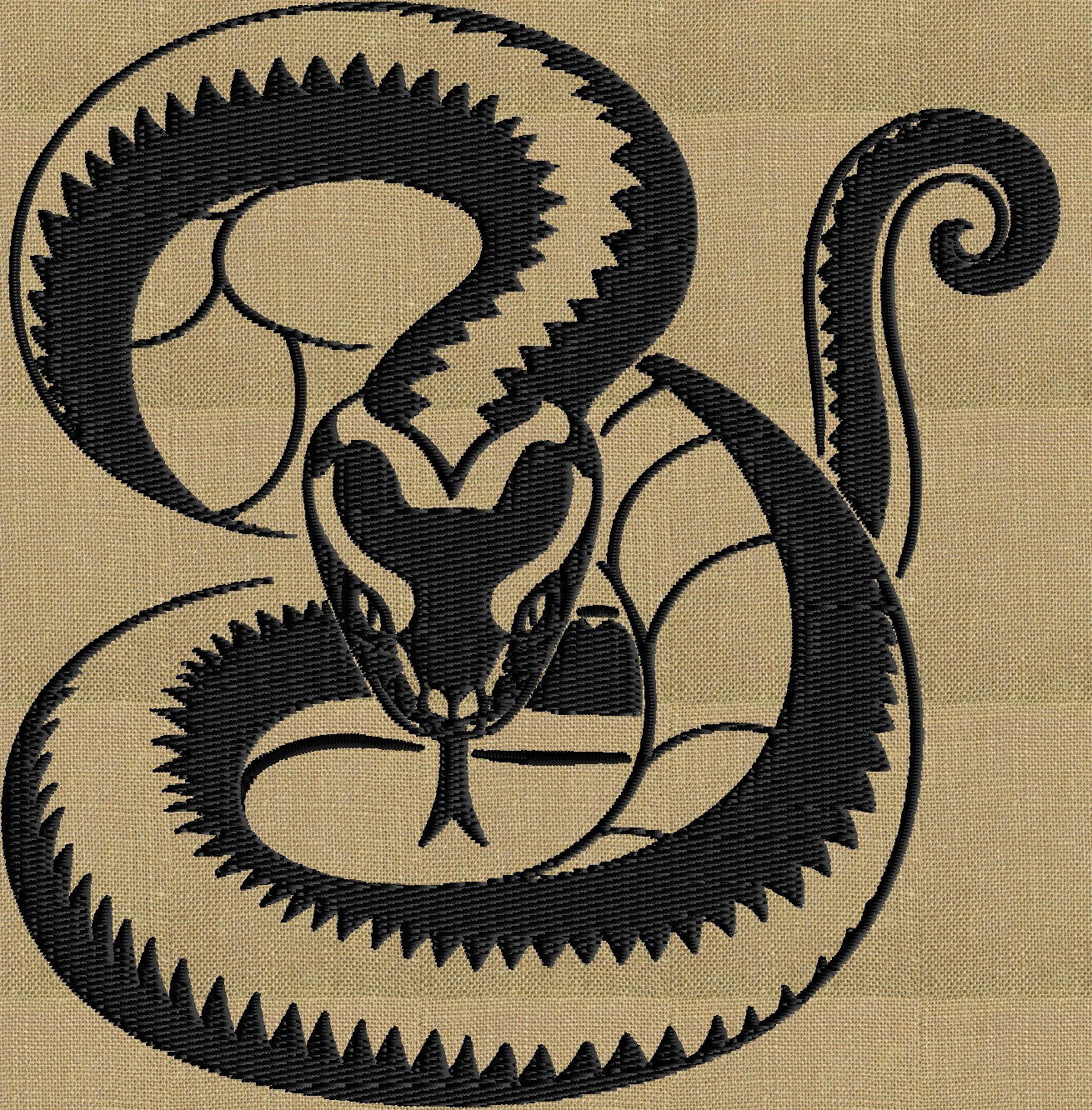 Hissing Snake - Embroidery DESIGN FILE animals