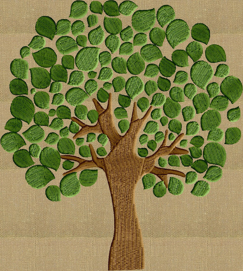 Summer Tree Embroidery Design - Instant download - fun stuff