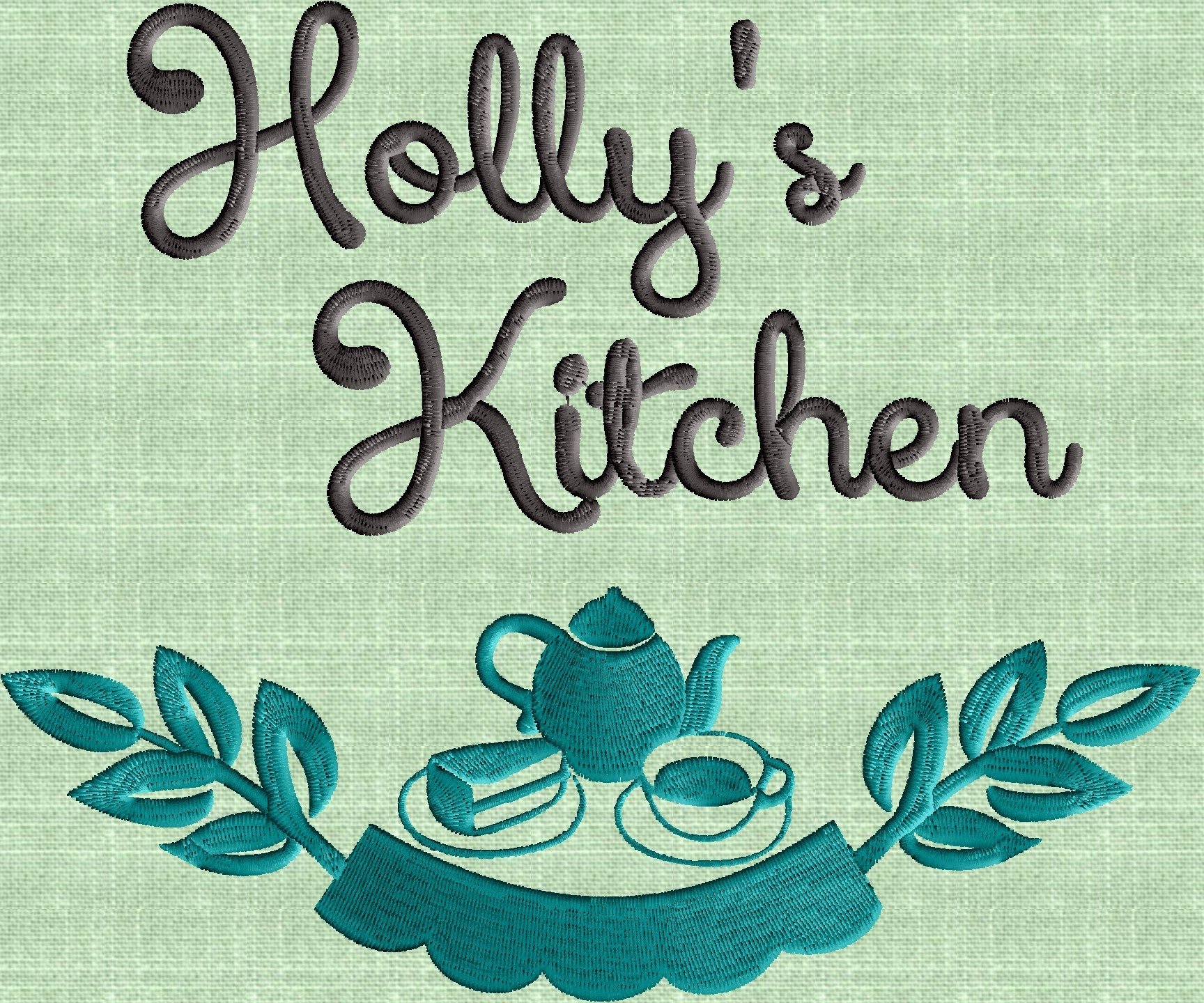 Cake & Coffee Tea Party Font Frame -EMBROIDERY DESIGN - Font not included - 2 sizes - Instant download - Hus Vp3 Dst Exp Jef Pes formats