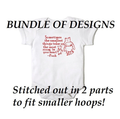 Sometimes the smallest things take up the most room in your heart - BUNDLE 2-part Embroidery FILE - Instant download Dst Exp Jef Pes Vp3 Hus