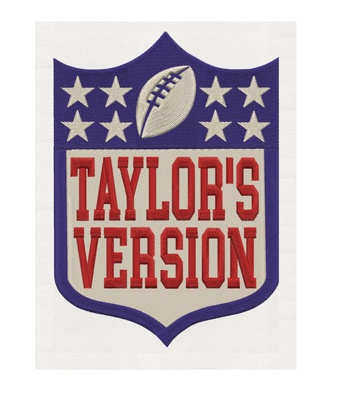 Taylor's Version football quote - EMBROIDERY DESIGN FILE- Instant download -Hus Exp Jef Vp3 Pes Dst format 2 sizes & 3 colors