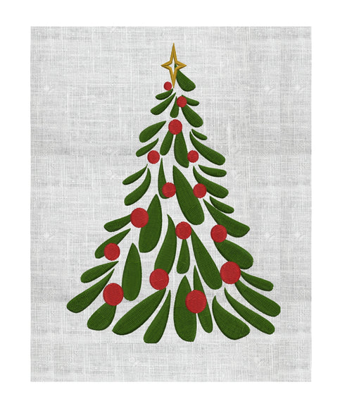 Simple Christmas Tree EMBROIDERY DESIGN FILE Instant download - 5x7 & 4x4 frames Exp Xp3 Dst Hus Jef Pes