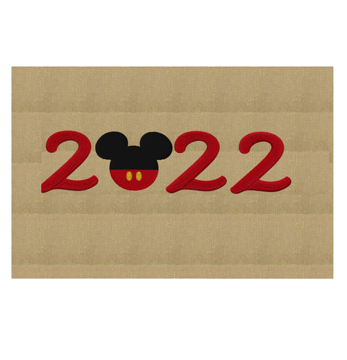 Mickey 2022 Embroidery Design - EMBROIDERY Design FILE - Instant download - 2 sizes - Dst Hus Jef Pes Vp3 Exp formats