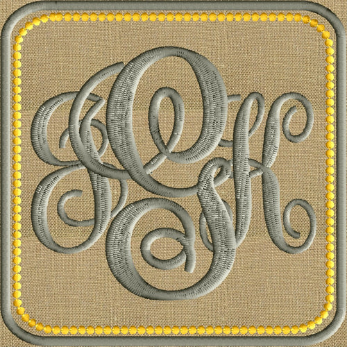 Beaded Rectangle Frame Monogram -Font not included Perfect for 4x4 frames EMBROIDERY DESIGN Instant download