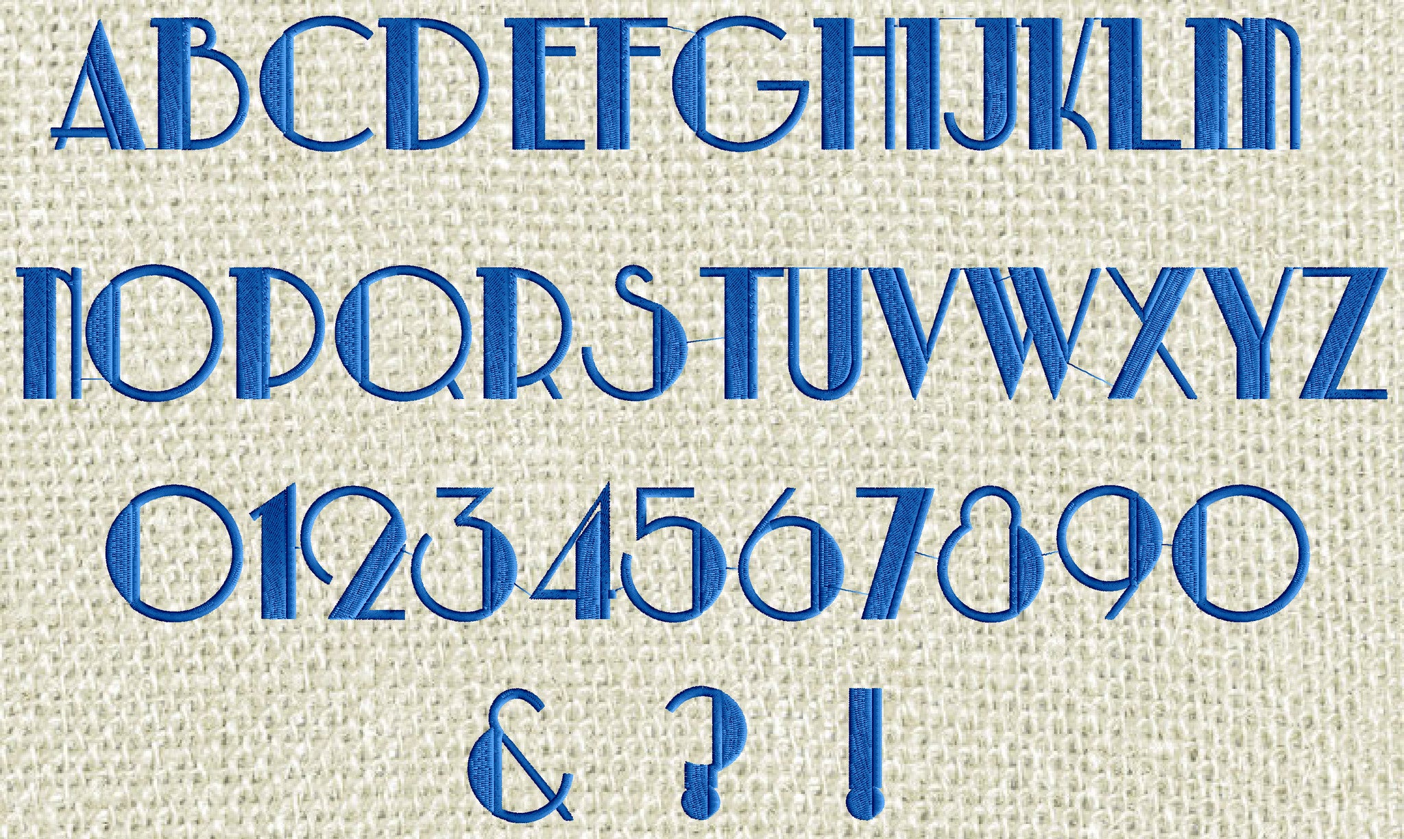 GLITZBY Monogram Font Embroidery design File - Retro Letters Numbers & Symbols -1.5" tall - Instant download Dst Hus Jef Pes Exp Vp3 format