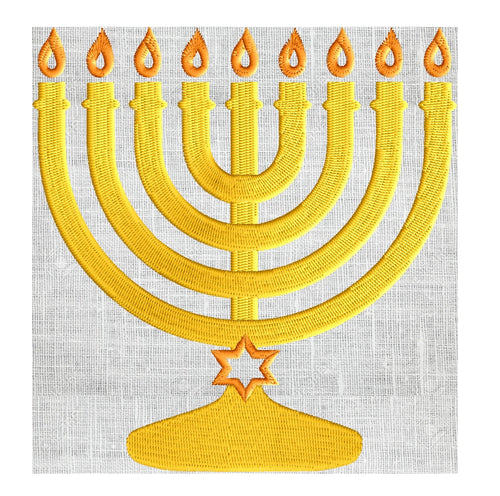 Menorah w Star of David EMBROIDERY DESIGN FILE Instant download 5x7 & 4x4 hoops Exp Xp3 Dst Hus Jef Pes - Hannukah Jewish Festival of Lights