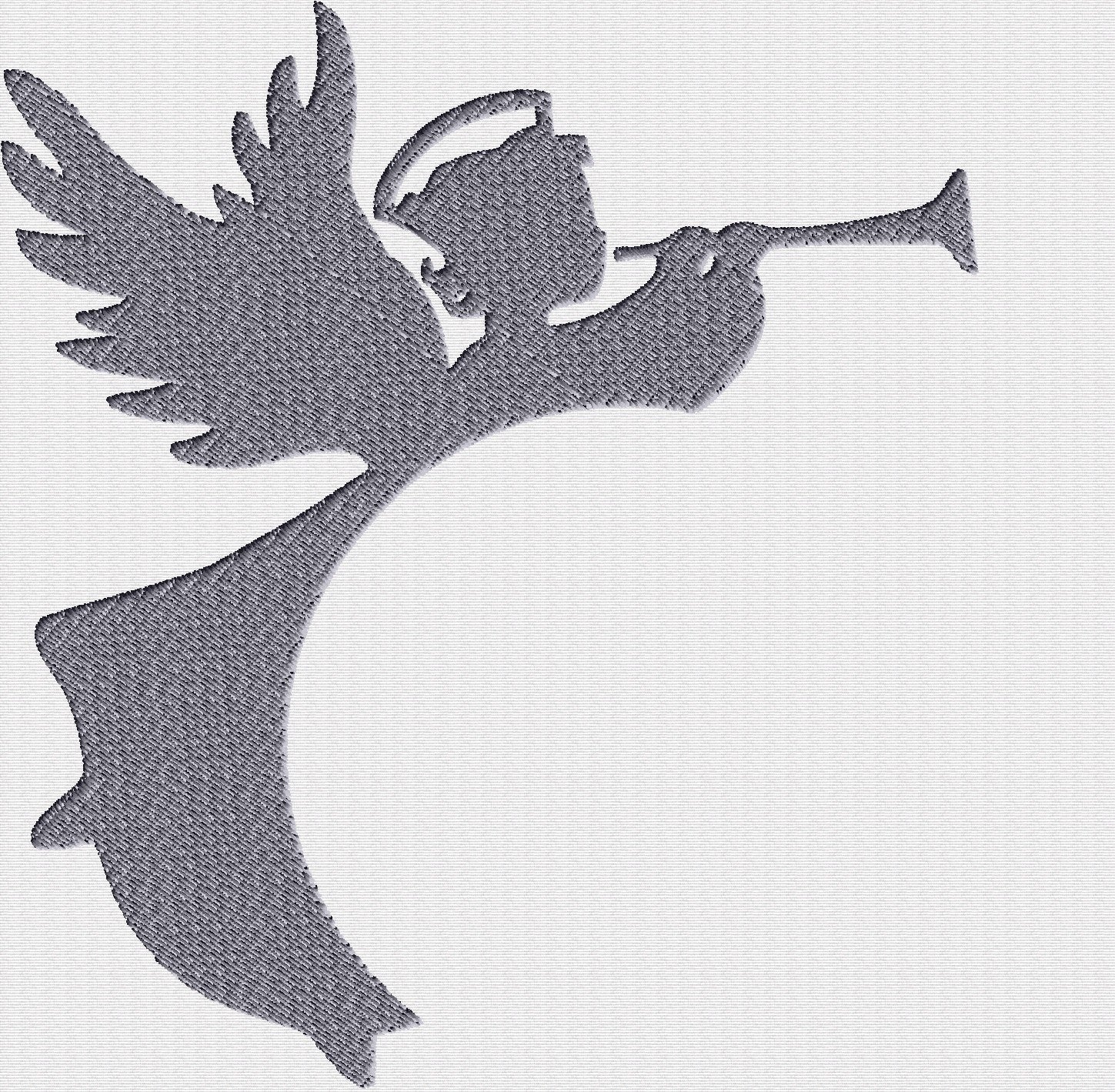 Christmas Angel with trumpet Font  Font Frame Frame Monogram -Font not included - EMBROIDERY DESIGN - Instant download
