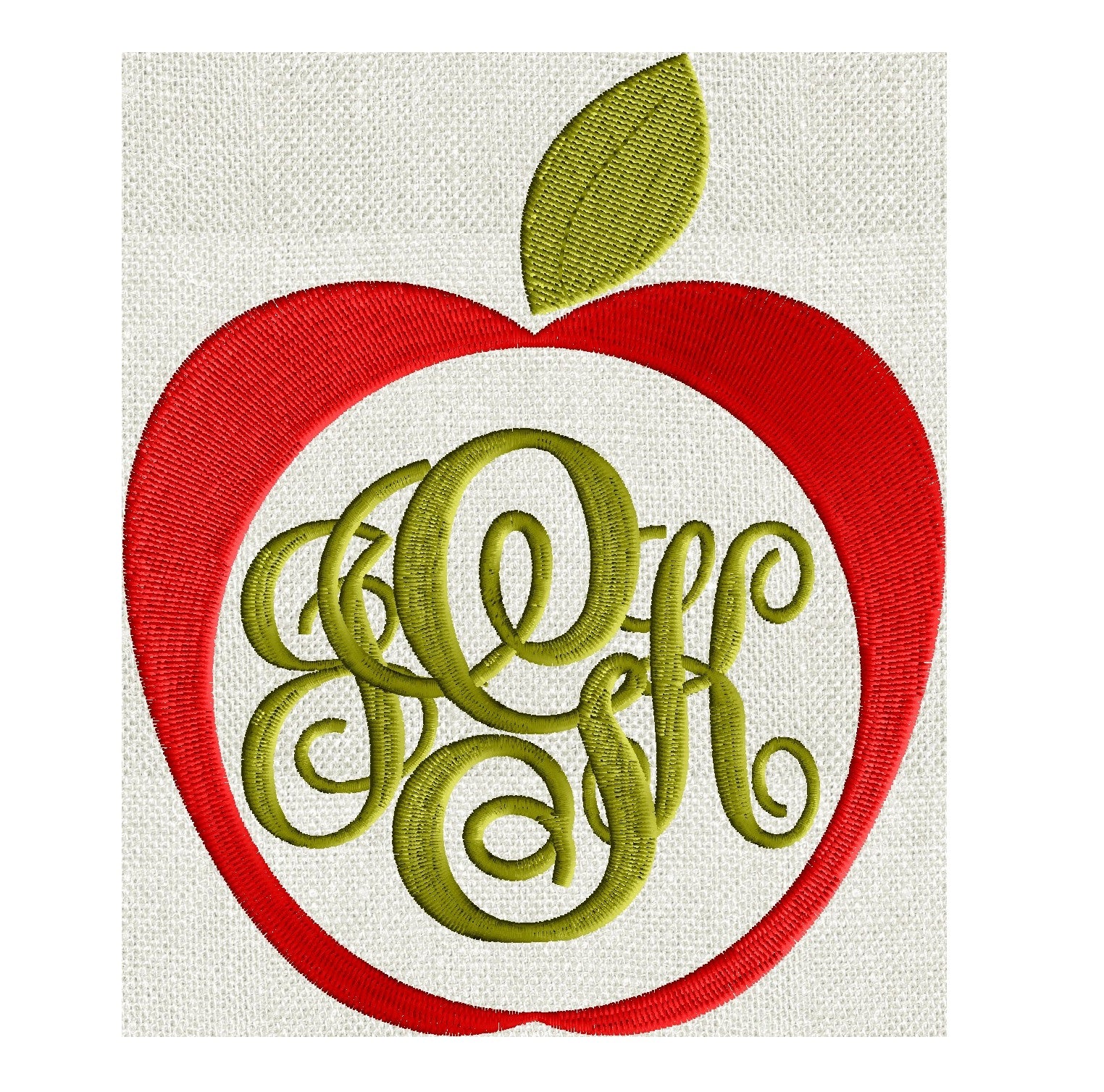 Apple Frame Design - Fruit - EMBROIDERY DESIGN FILE - Instant download