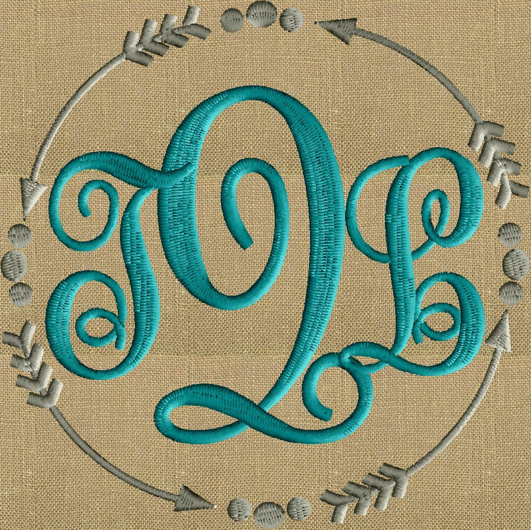 Arrows and dots Frame Monogram -Font not included - EMBROIDERY DESIGN - Instant download