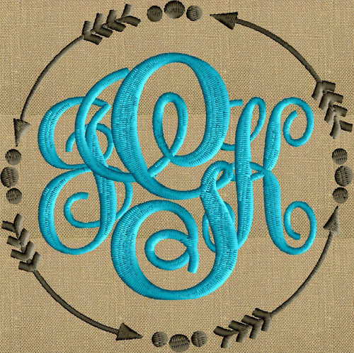 Arrows and dots Frame Monogram -Font not included - EMBROIDERY DESIGN - Instant download