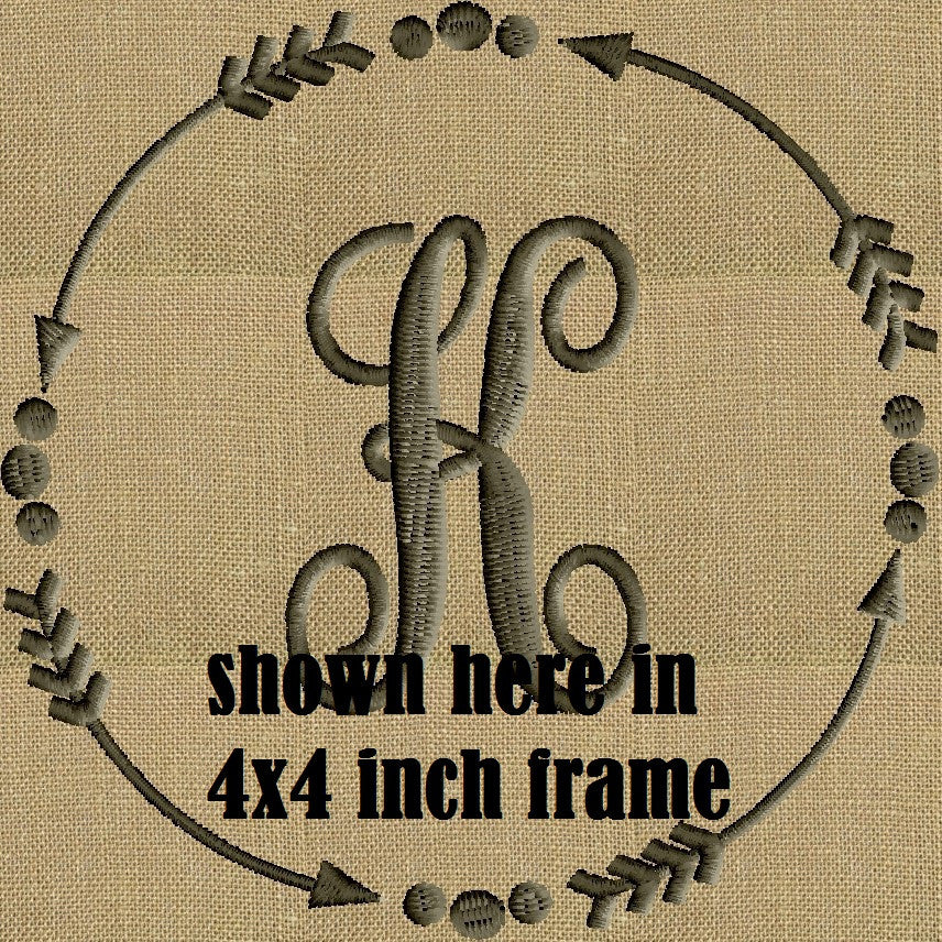 Arrows and dots Frame Monogram -Font not included - EMBROIDERY DESIGN - Instant download