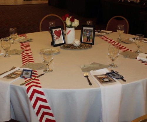 BASEBALL Table Runners Ribbon Party Themed Red Chevron Modern Wedding Table Runner set of 2 by your choice of length Chevron runner