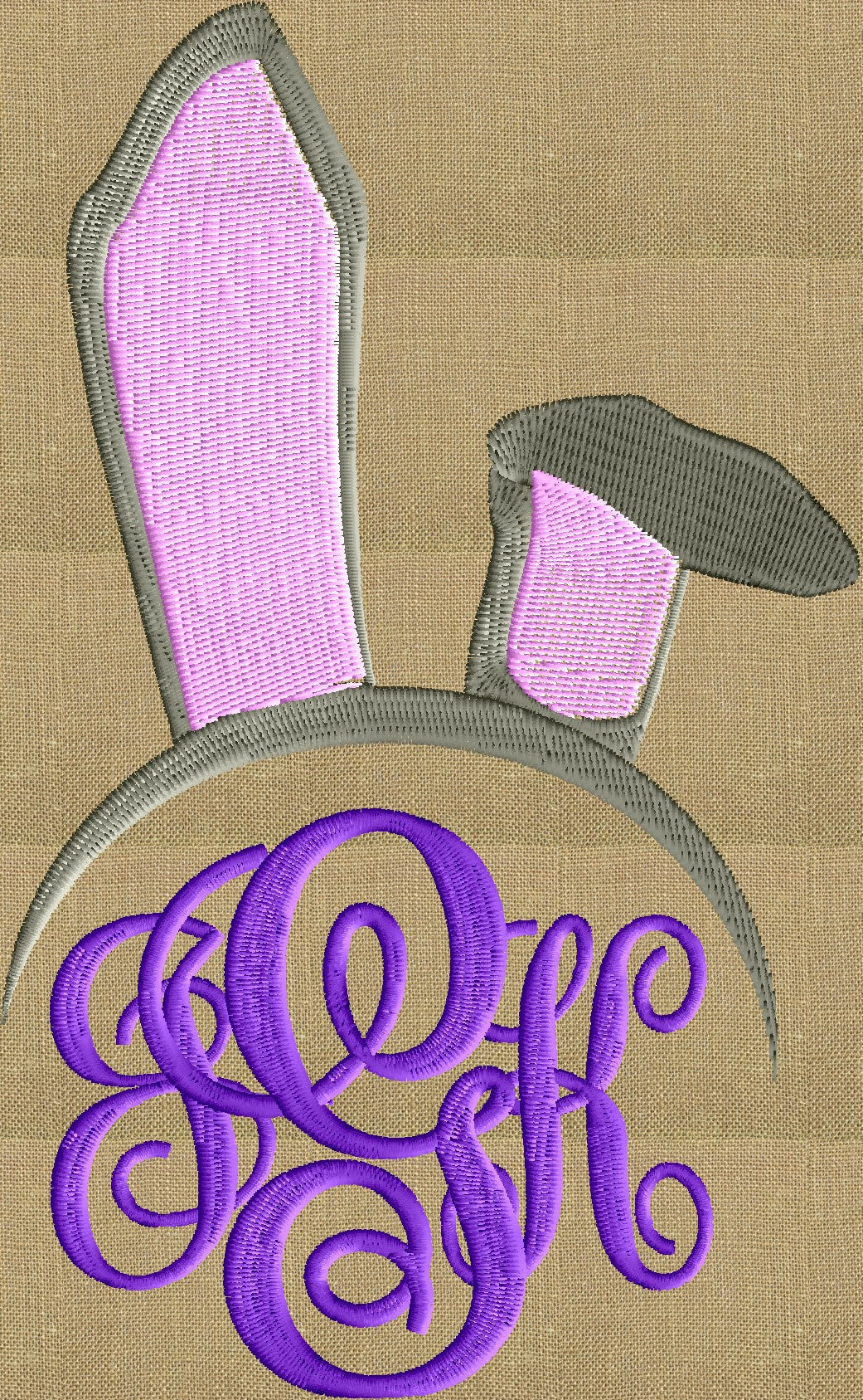 Bunny Ears Font Frame Monogram Design -Font not included - EMBROIDERY DESIGN FILE