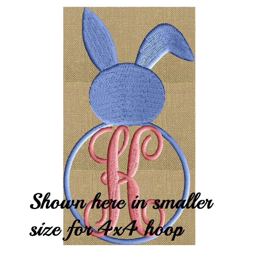 Bunny Rabbit Font Frame Monogram Design - Easter -Font not included- EMBROIDERY DESIGN FILE