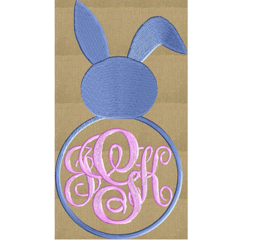 Bunny Rabbit Font Frame Monogram Design - Easter -Font not included- EMBROIDERY DESIGN FILE