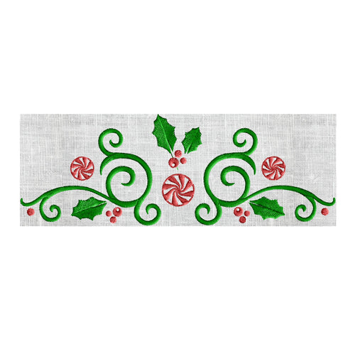 Christmas Candy Scroll Border Frame Monogram Embroidery Design EMBROIDERY DESIGN FILE - Instant download - Hus Vp3 Dst Exp Jef Pes - 2 sizes