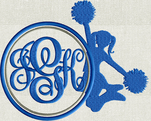 Cheer Leader Font Frame Monogram Embroidery Design - Font not included - LARGER FRAMES ONLY - Instant download - Dst Exp Vp3 Jef Pes format