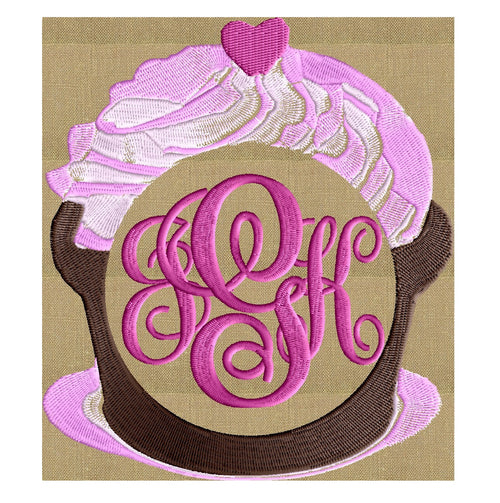 Cupcake Frame Design - Food - EMBROIDERY DESIGN FILE - Instant download - Dst Hus Jef Pes Exp formats