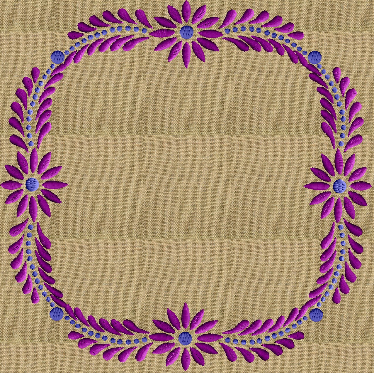 Daisy Dot Frame Design - EMBROIDERY DESIGN FILE - Instant download